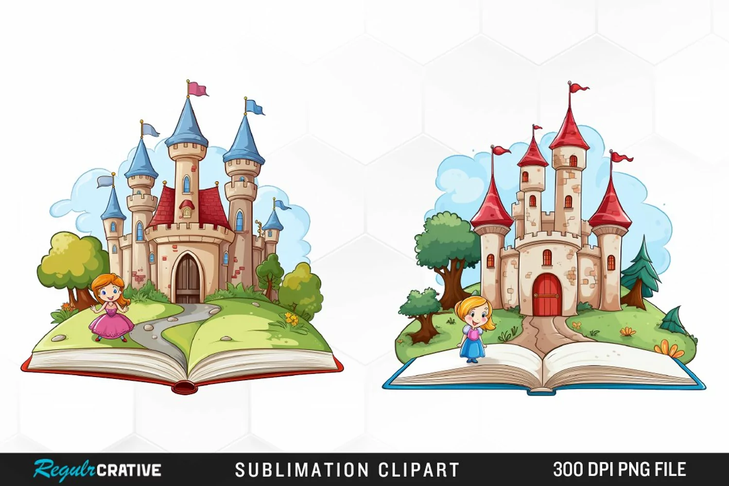 Watercolor Fantasy Books Graphic Clipart product image 1