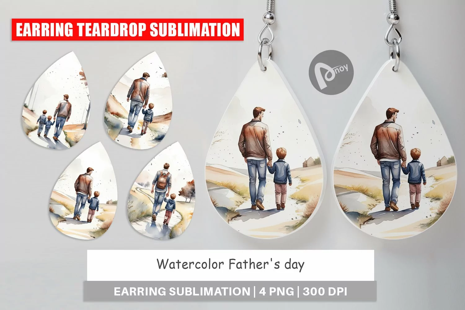 Earring Teardrop Father Day Watercolor product image 1