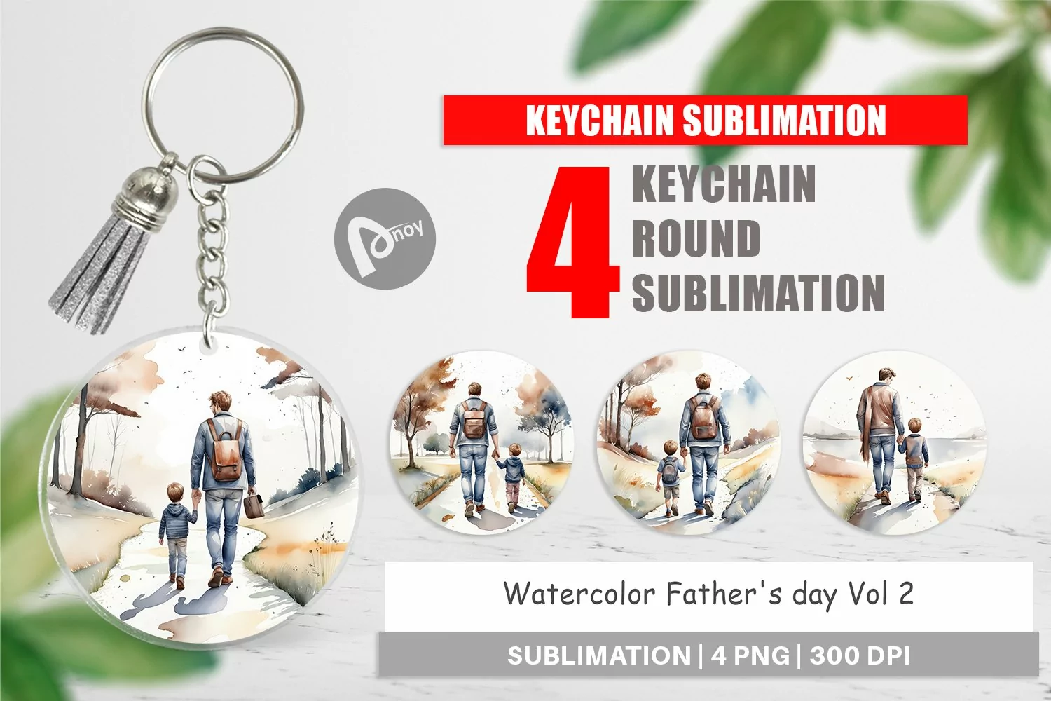 Keychain Father Day Watercolor product image 1