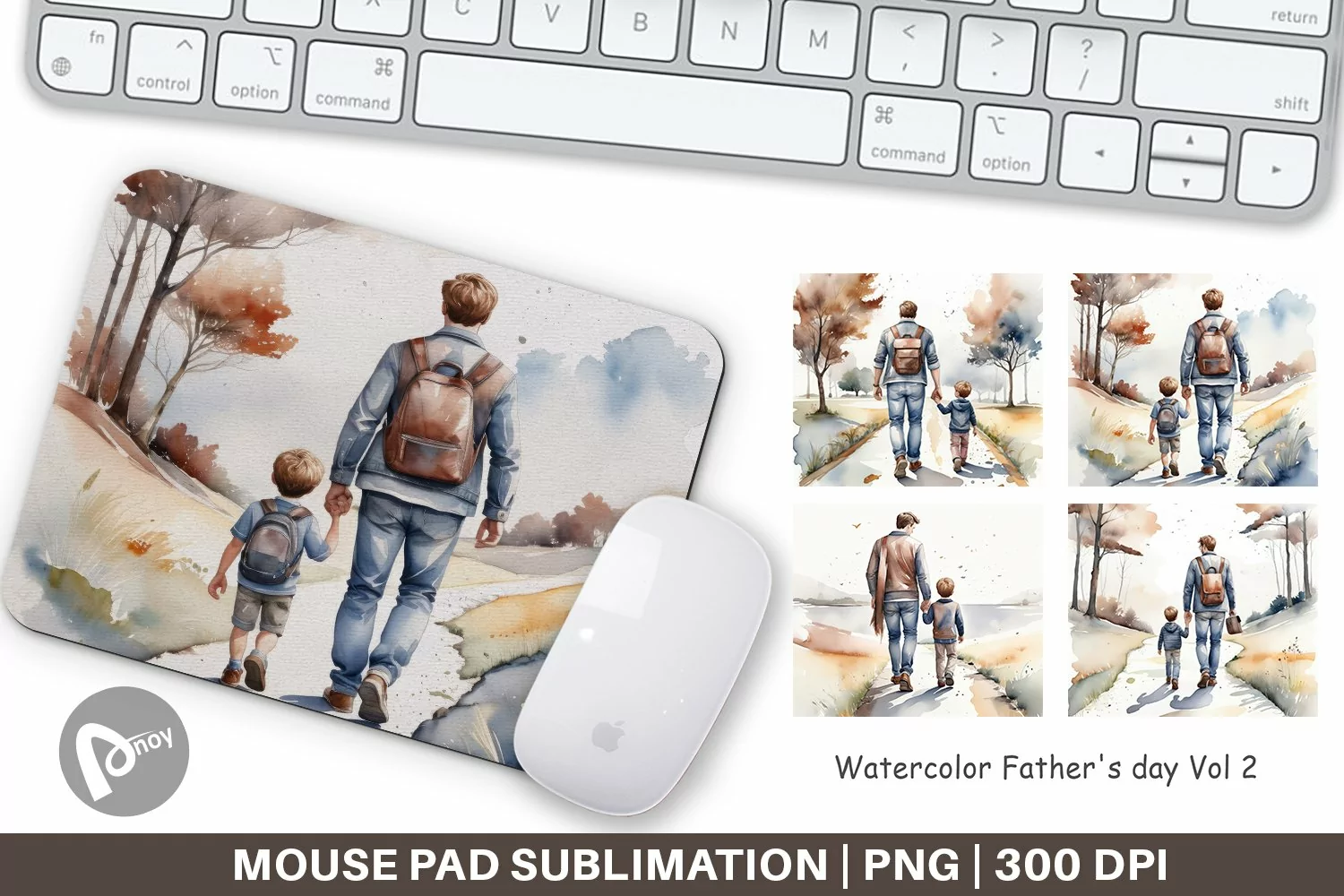 Mouse Pad Father Day Watercolor product image 1