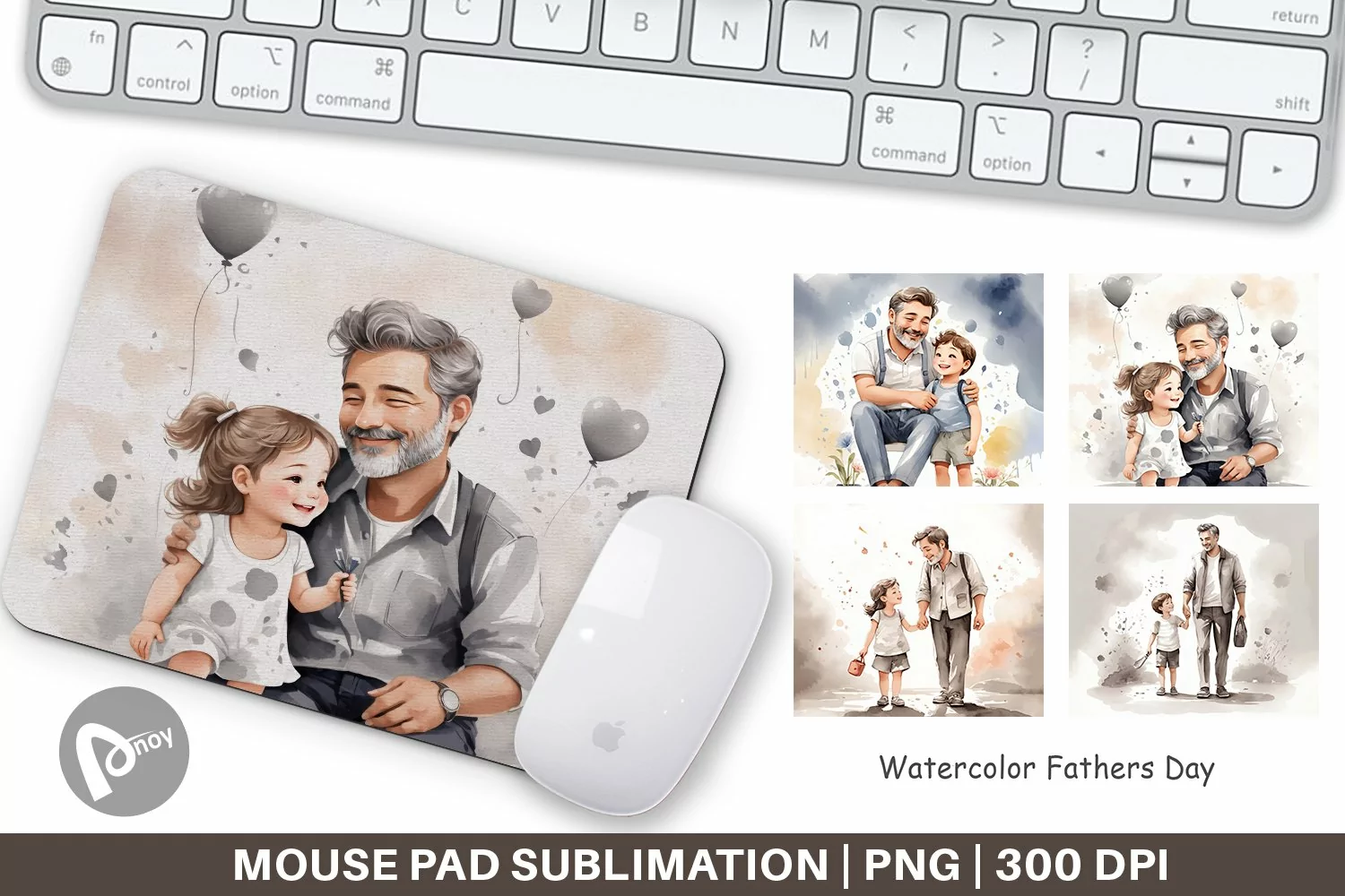 Mouse Pad Father's Day Watercolor product image 1