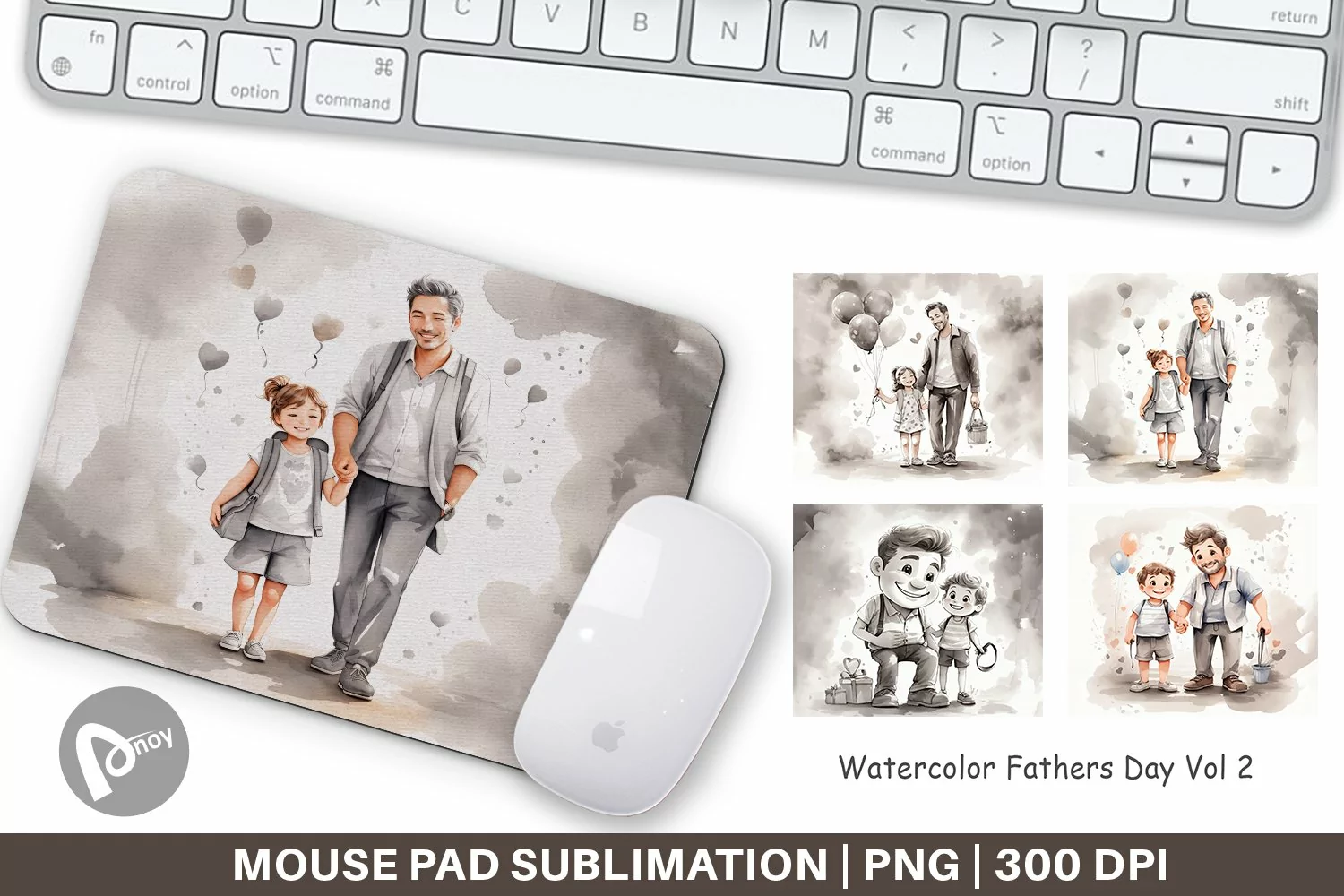 Mouse Pad Father's Day Watercolor product image 1
