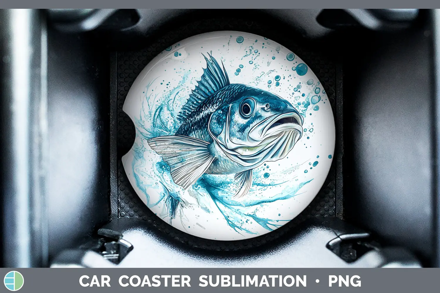 GorgeousWatercolor Car Coaster design.