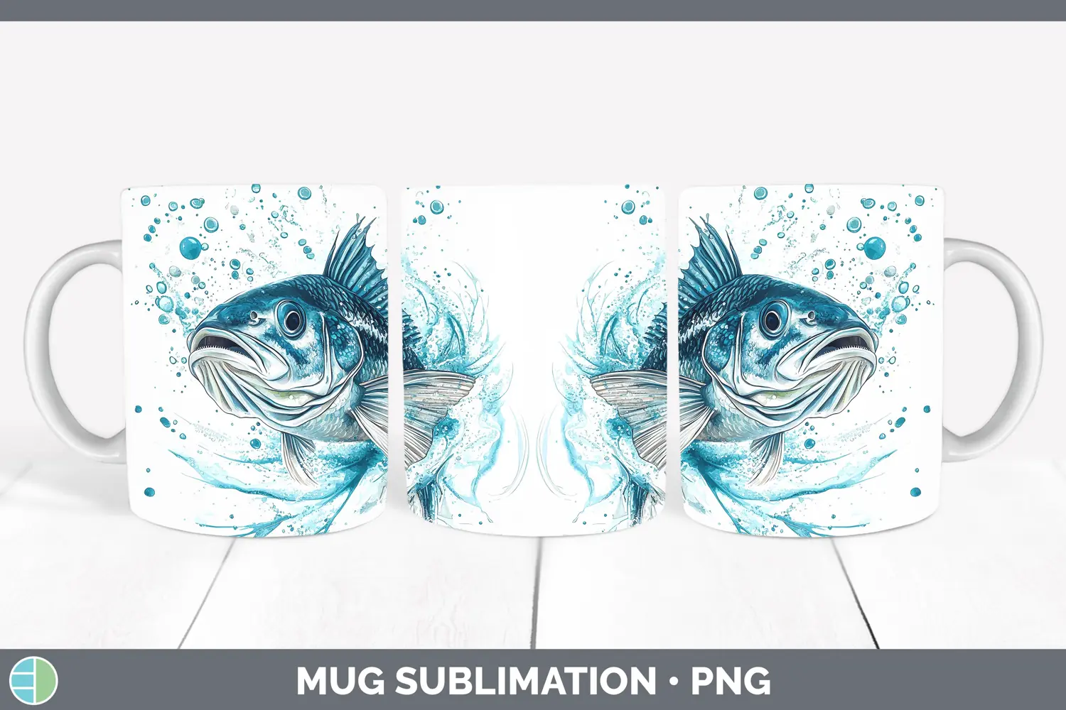 GorgeousWatercolor Mug Wrap design.