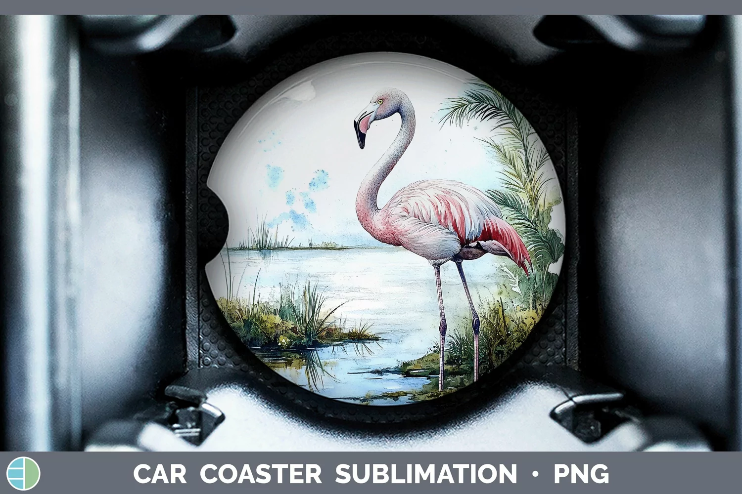GorgeousWatercolor Car Coaster design.