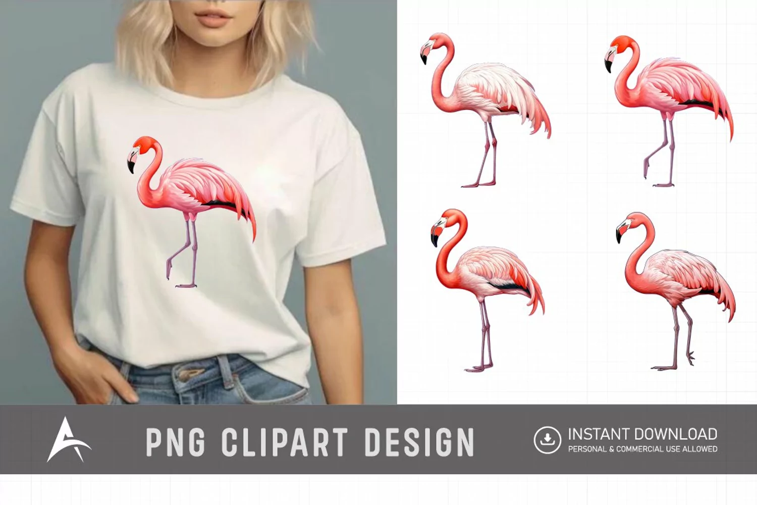 Watercolor Flamingo Clipart product image 1