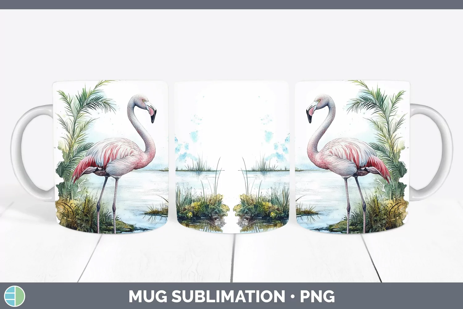 GorgeousWatercolor Mug Wrap design.