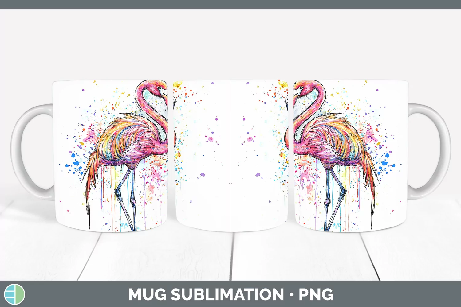 GorgeousWatercolor Mug Wrap design.