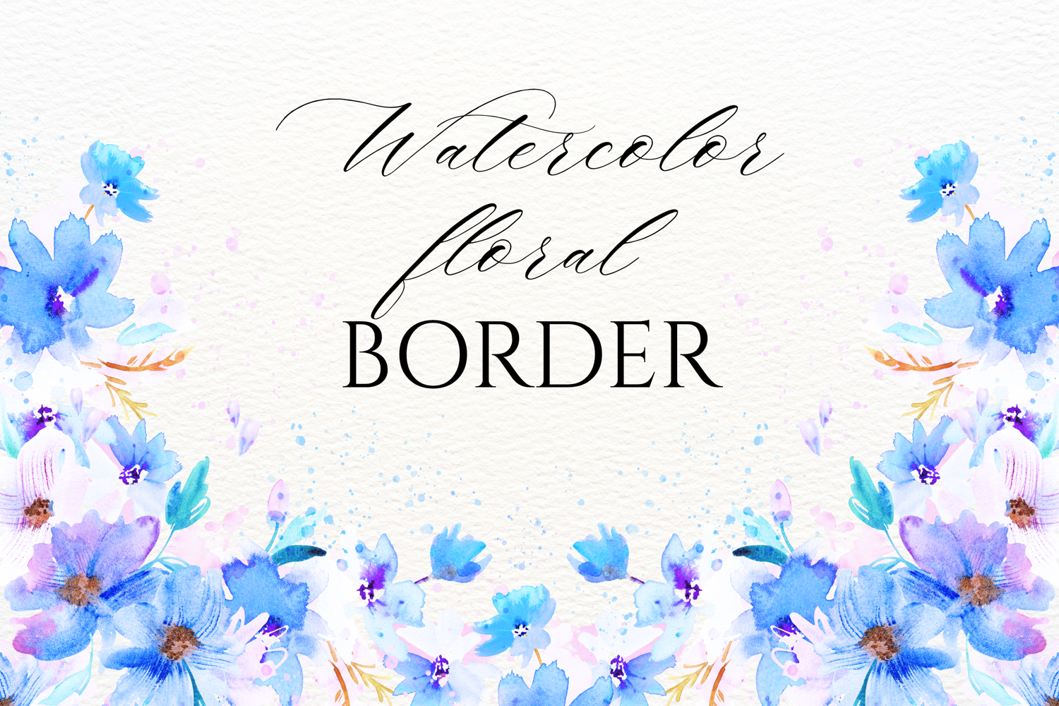 Watercolor Floral Border PNG product image 1
