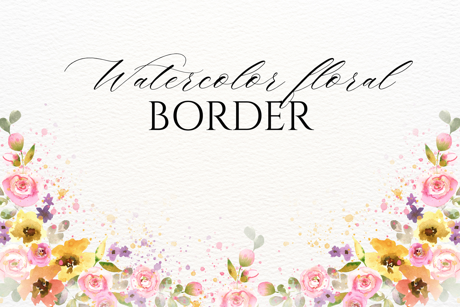 Watercolor Floral Border PNG product image 1