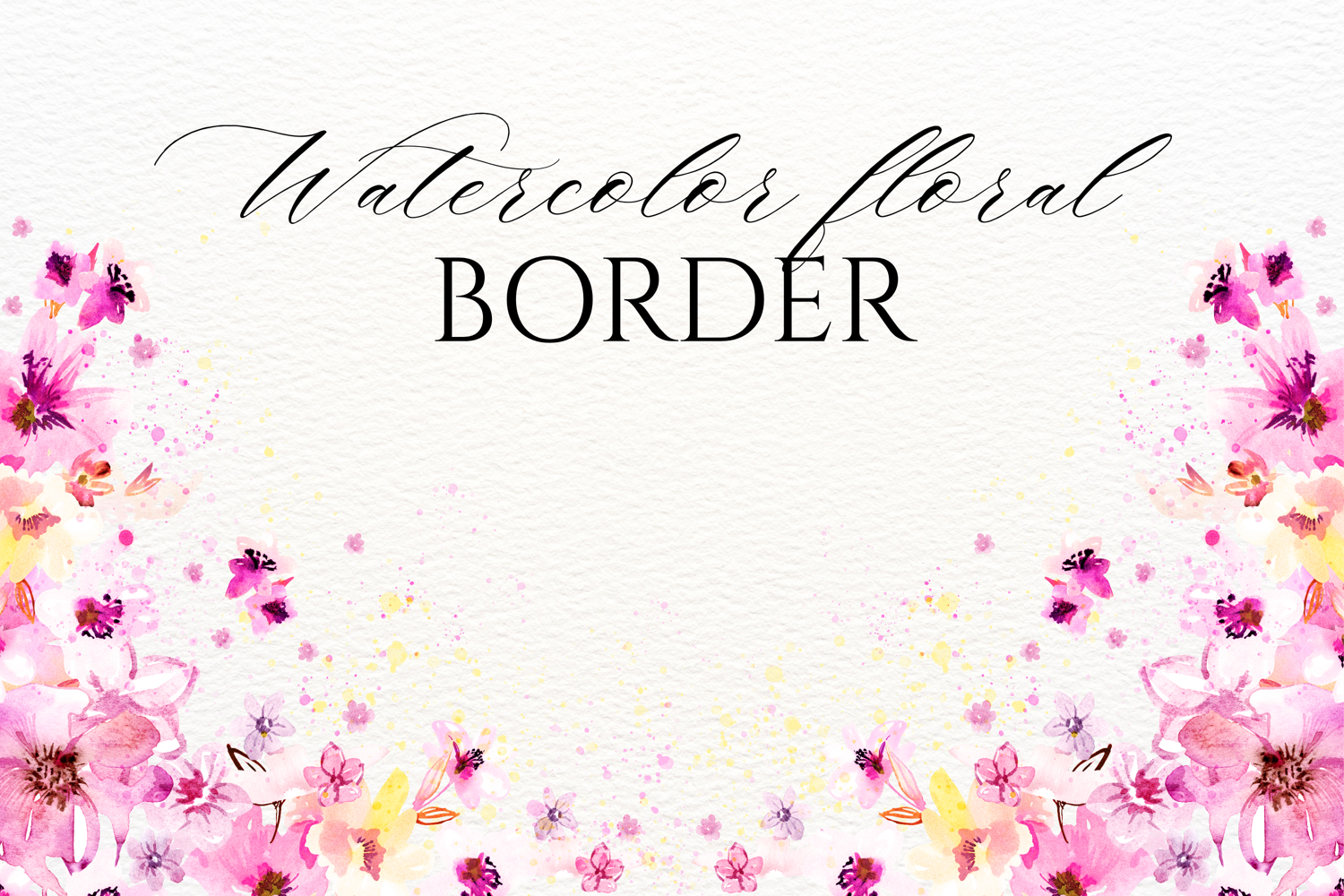 Watercolor Floral Border PNG product image 1