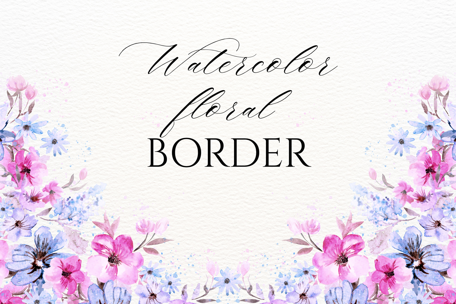 Watercolor Floral Border PNG product image 1