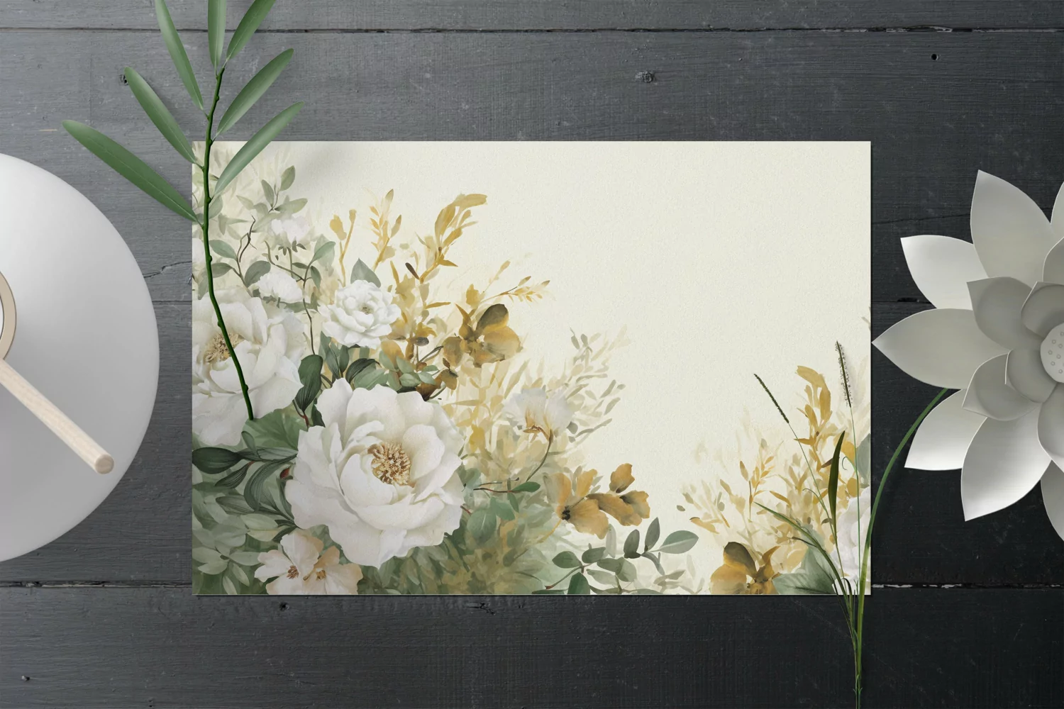 Watercolor Floral Border, Wedding card illustration product image 1