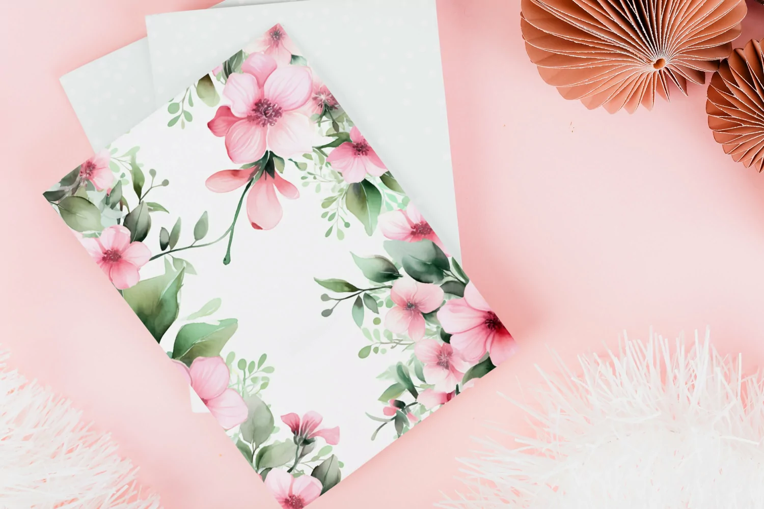 Watercolor Floral Border for wedding invitations product image 1