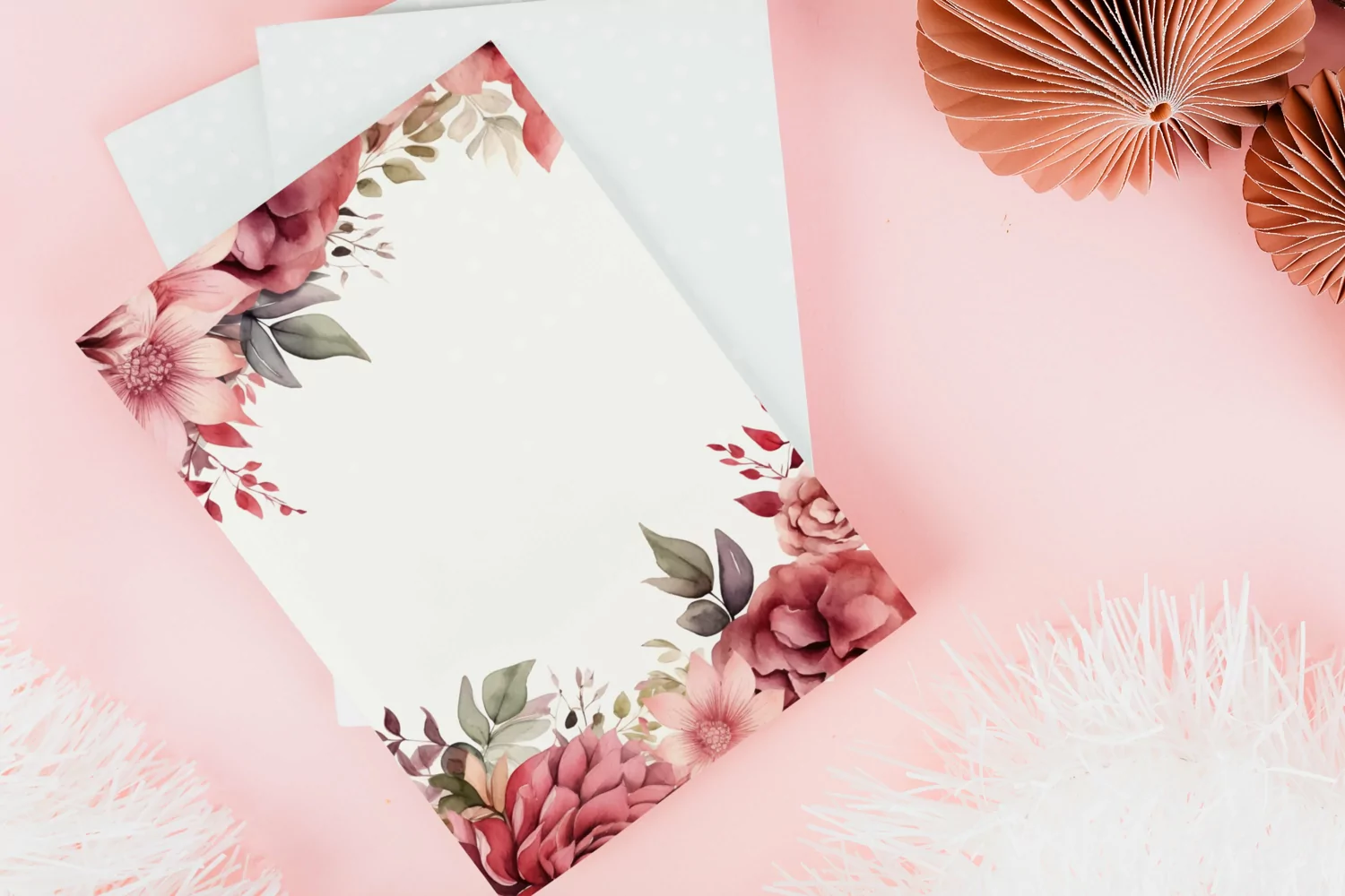 Watercolor Floral Border for wedding invitations product image 1