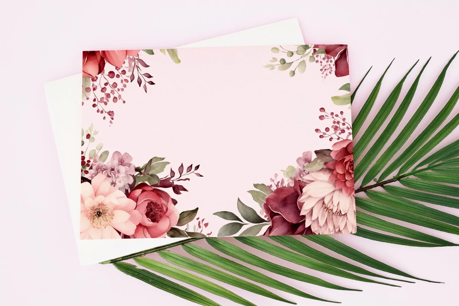 Watercolor Floral Border for wedding invitations product image 1