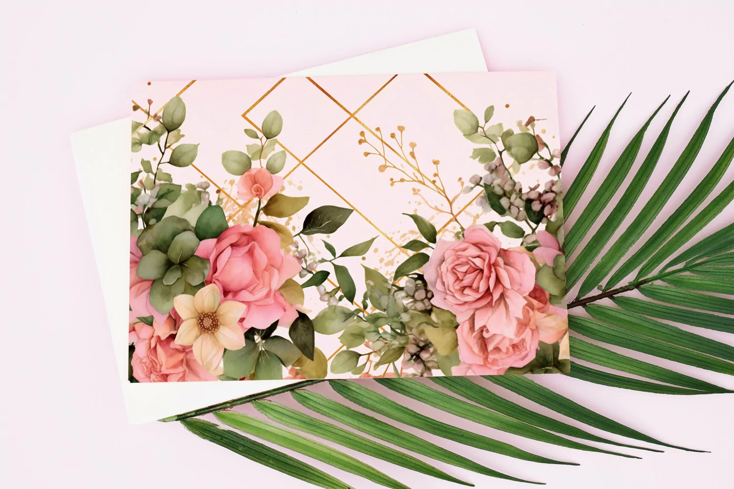 Watercolor Floral Border for wedding invitations product image 1