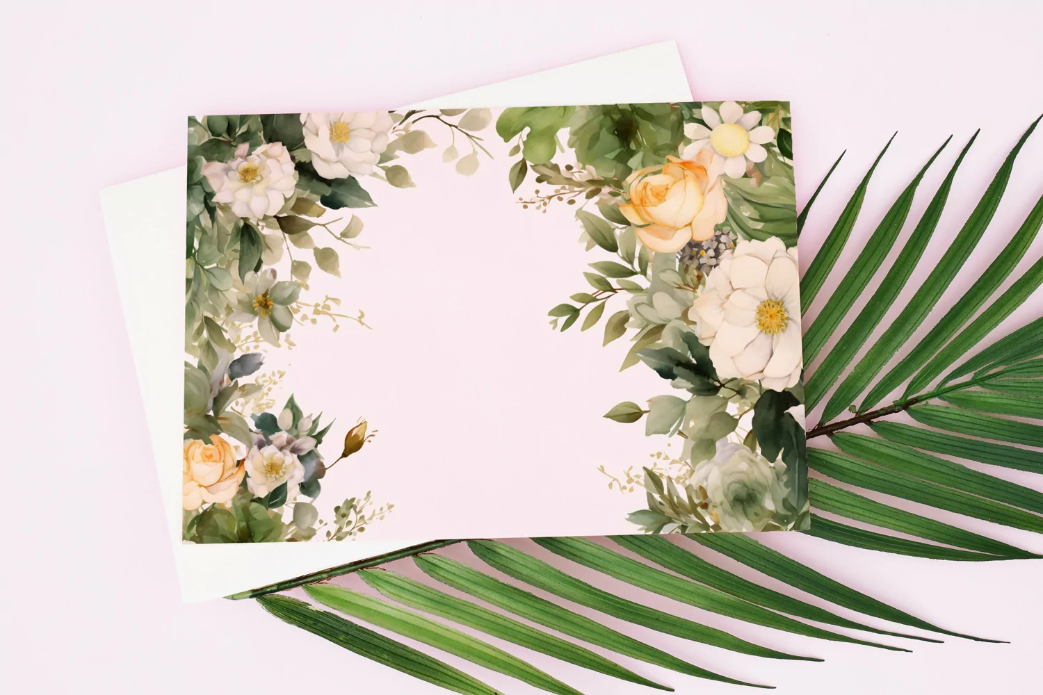 Watercolor Floral Border for wedding invitations product image 1