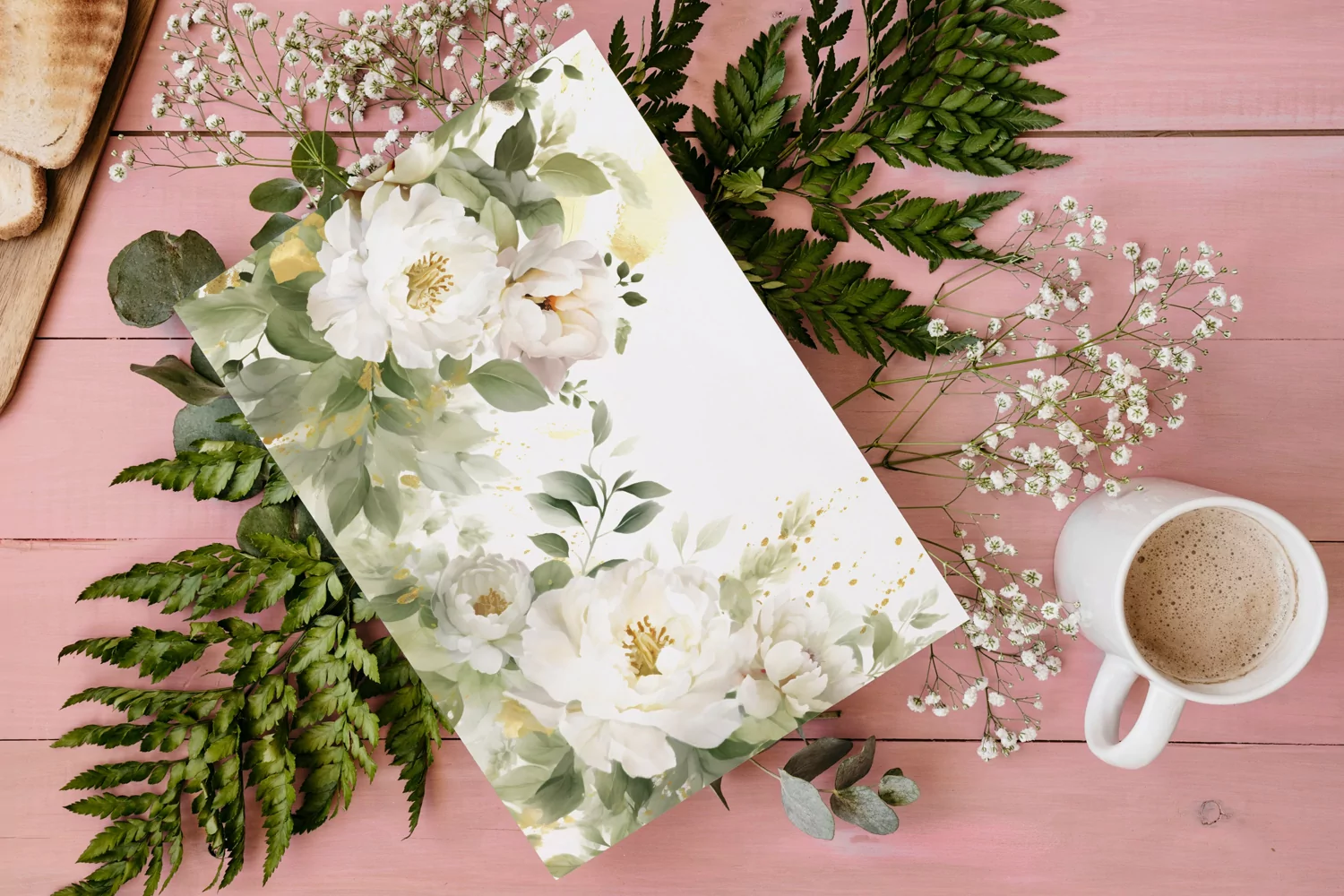 Watercolor Floral Border for wedding invitations product image 1