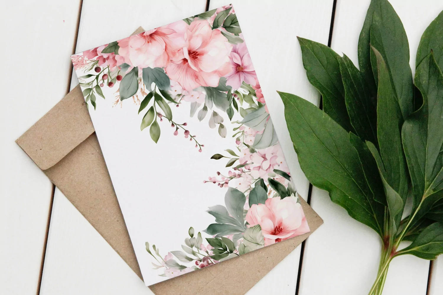 Watercolor Floral Border for wedding invitations product image 1