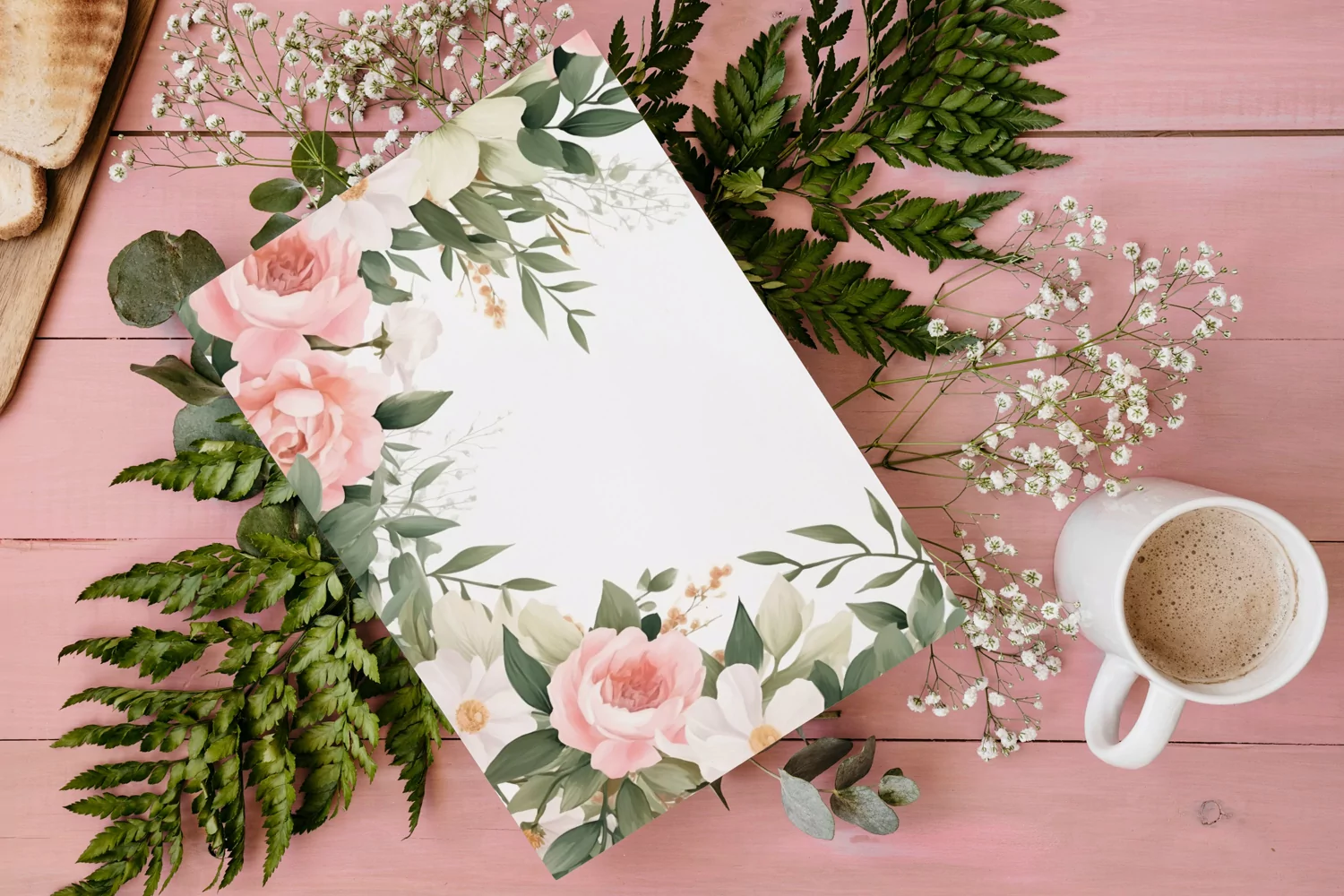 Watercolor Floral Border for wedding invitations product image 1