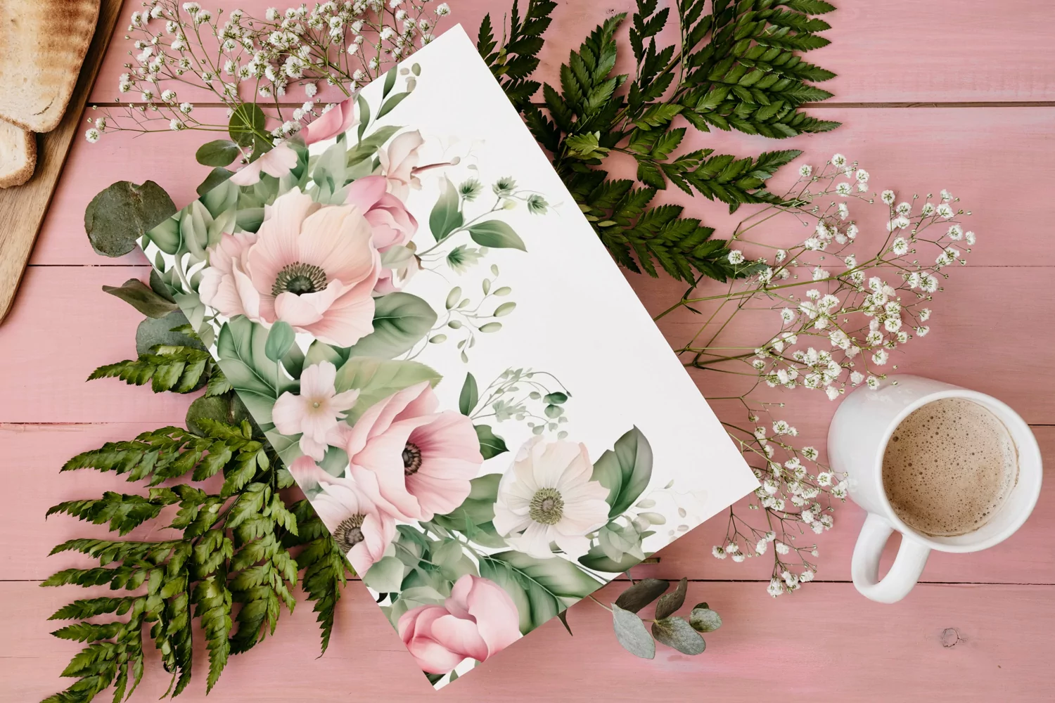 Watercolor Floral Border for wedding invitations product image 1