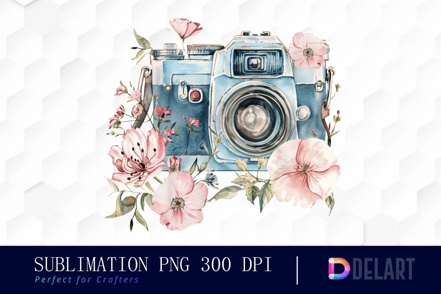Floral Camera Illustration Clipart product image 1