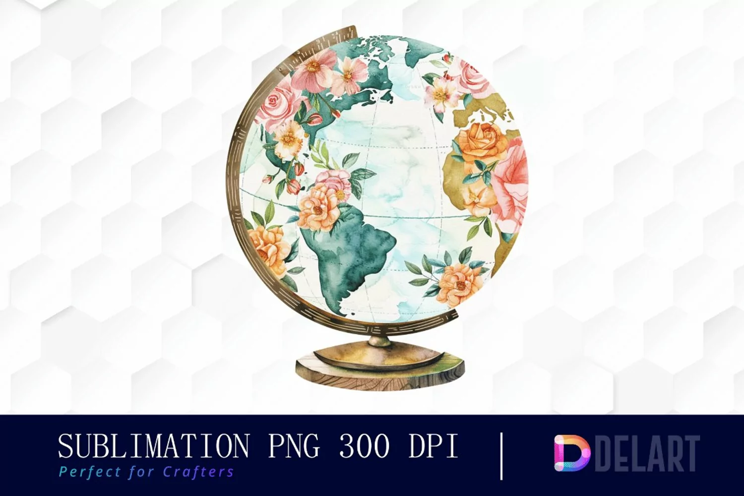 Floral Globe Design Clipart product image 1