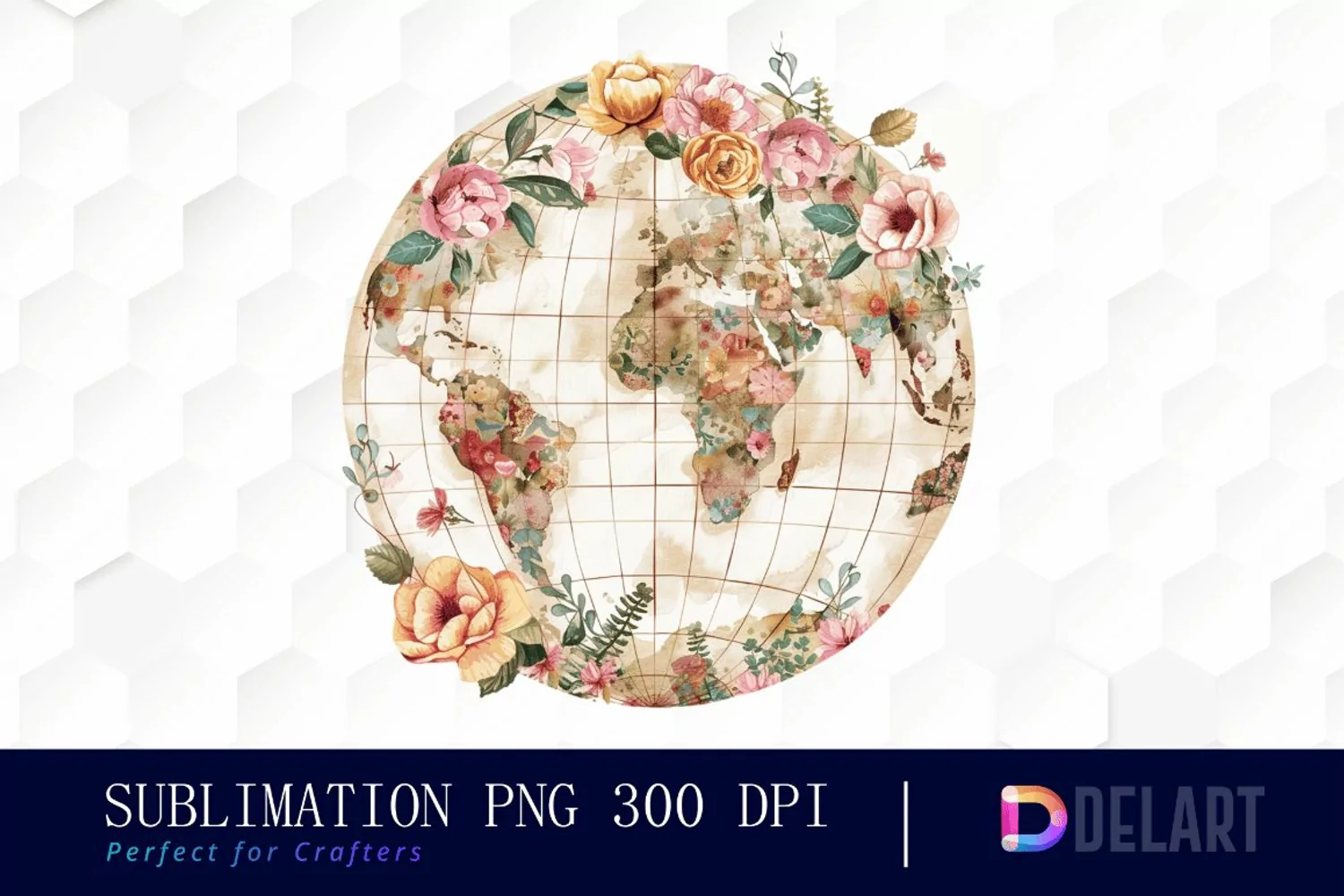 Floral Globe PNG Clipart product image 1