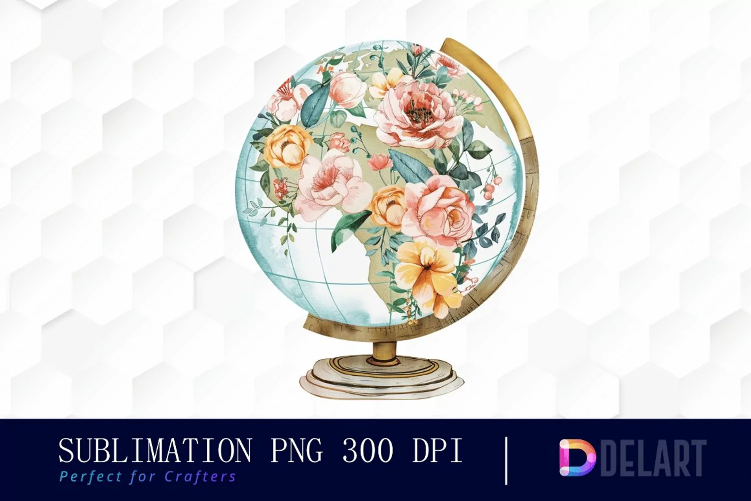 Floral Globe Design Clipart product image 1