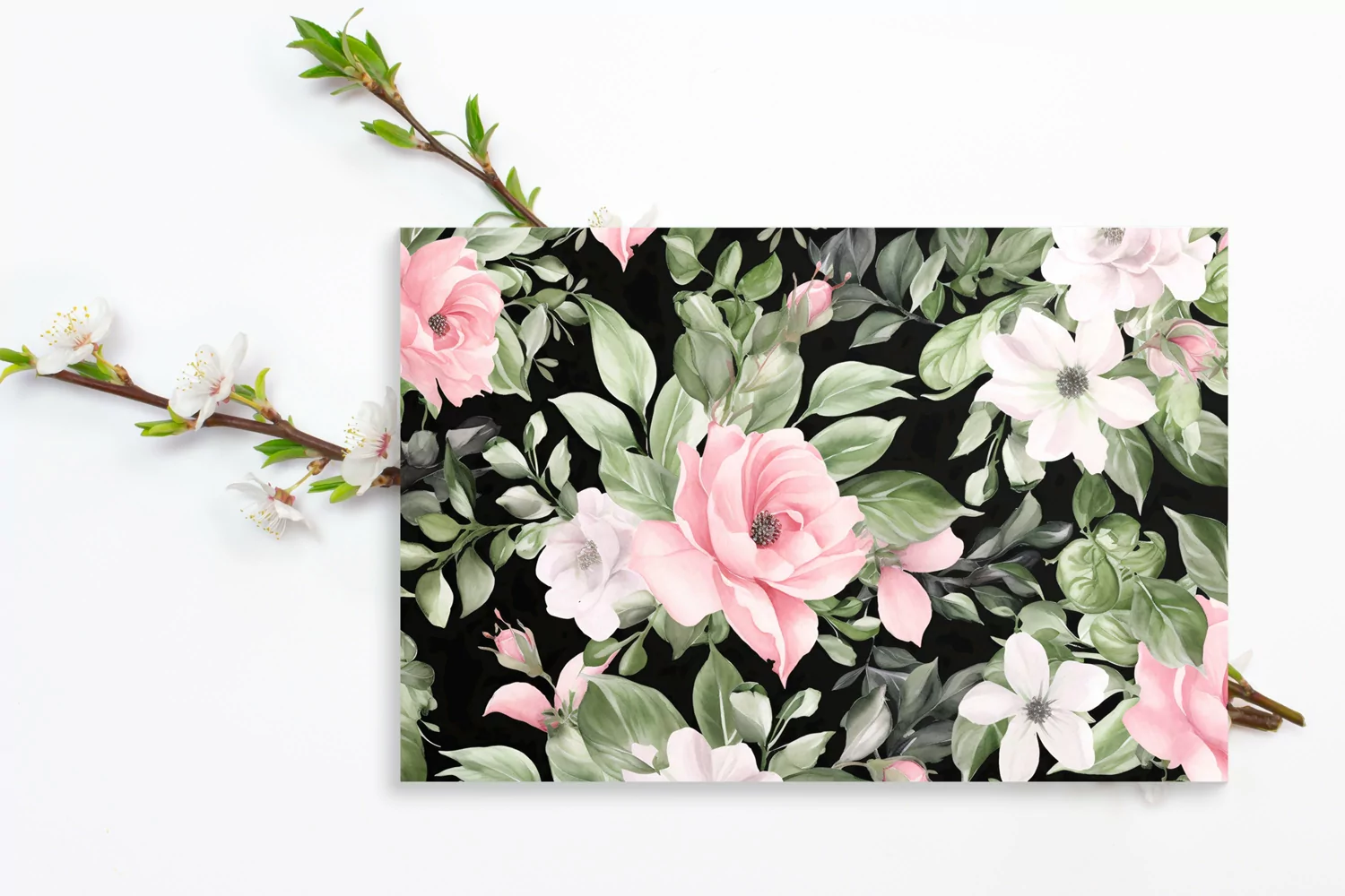 Watercolor Floral Border for wedding invitations product image 1