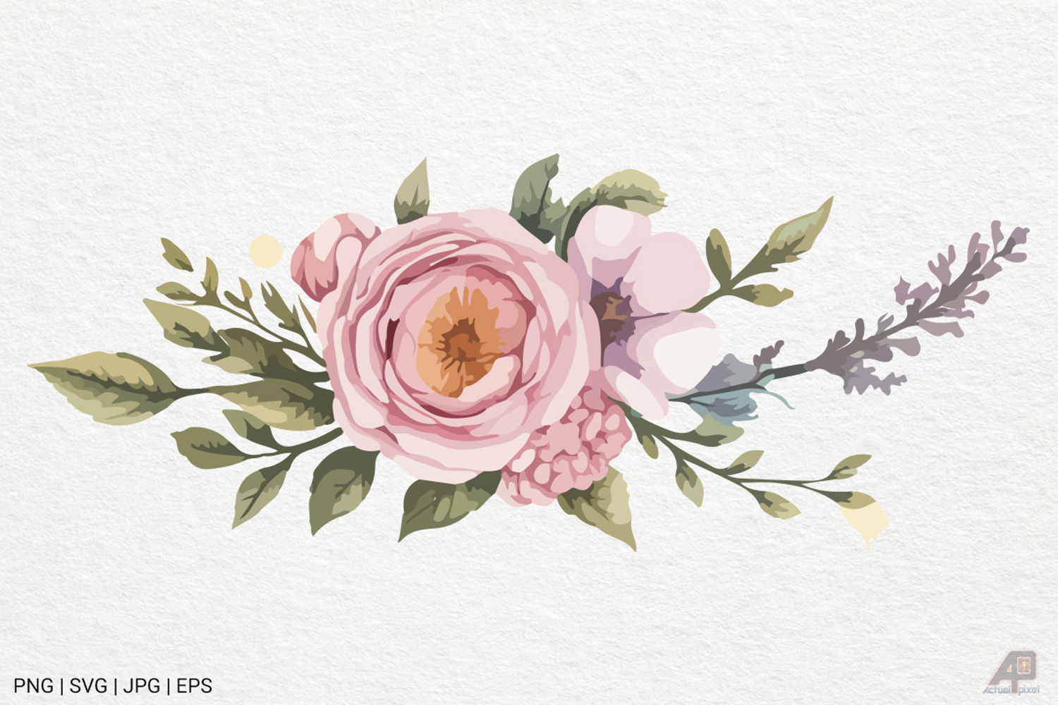 Watercolor Flower Clipart SVG PNG product image 1