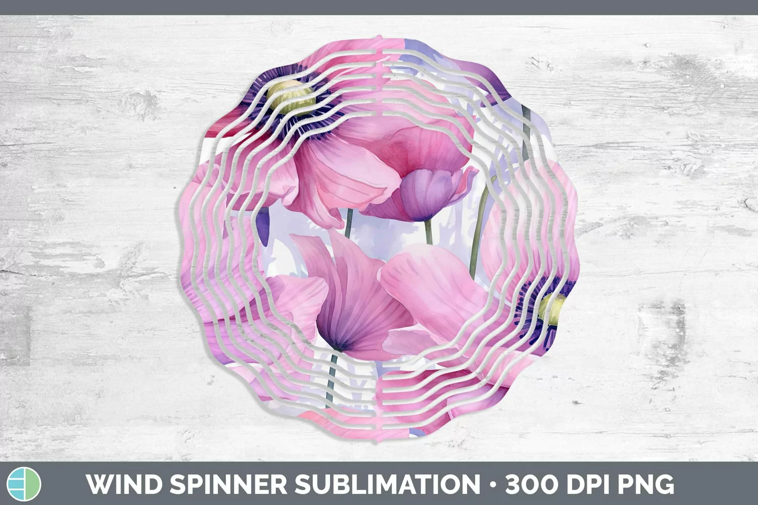 GorgeousWatercolor Flowers Wind Spinner design.