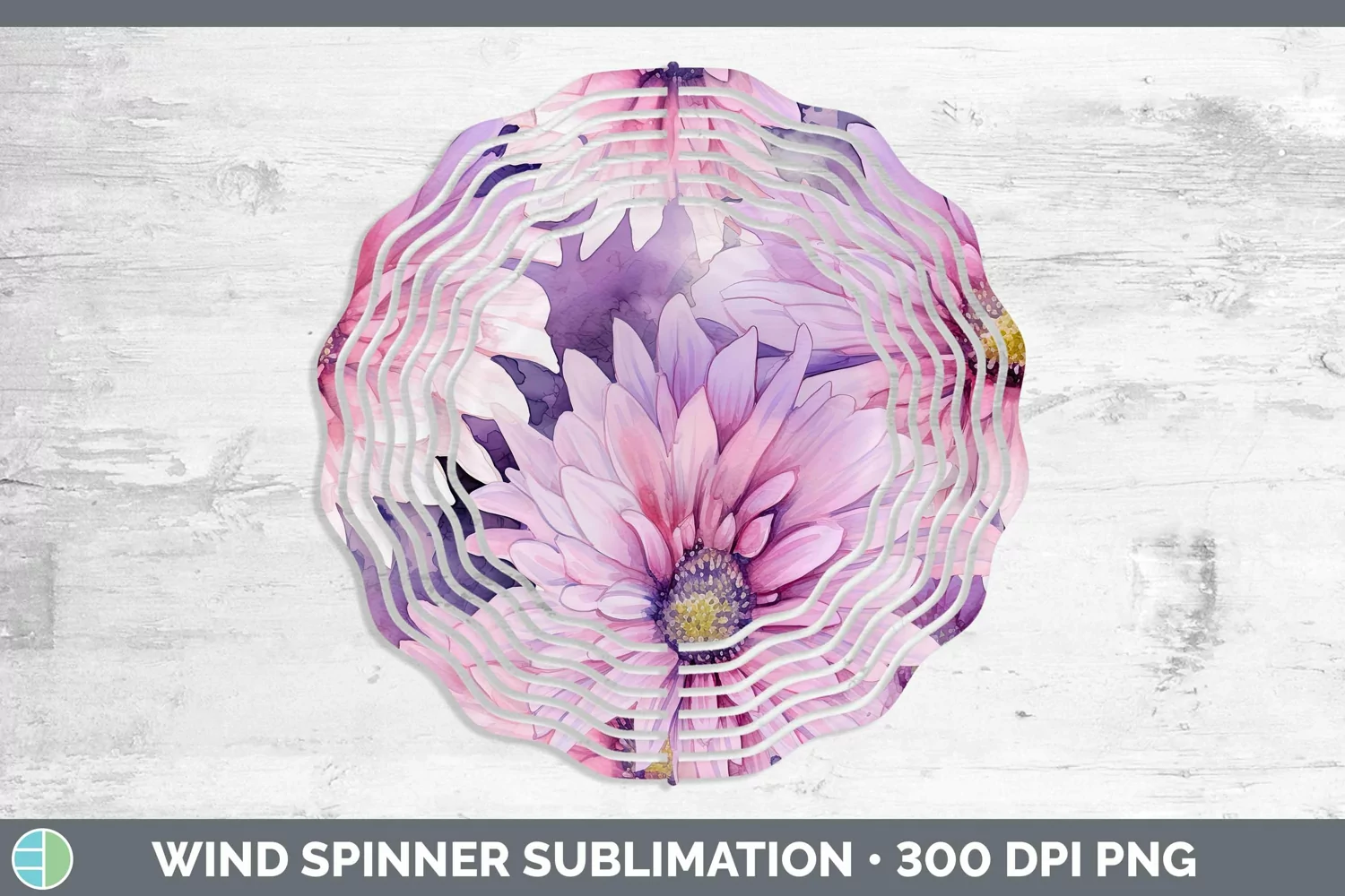 GorgeousWatercolor Flowers Wind Spinner design.