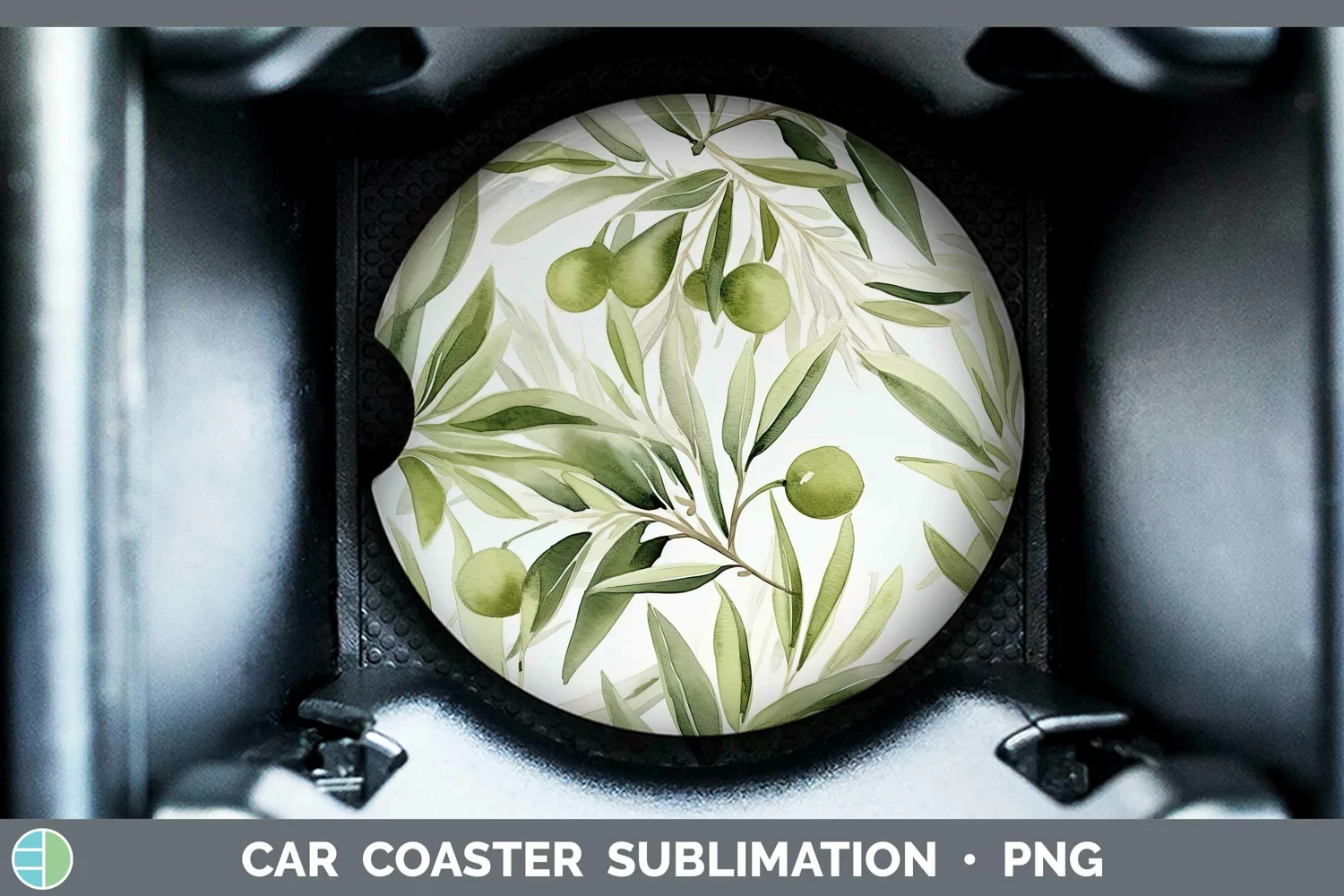 GorgeousWatercolor Flowers Car Coaster design.