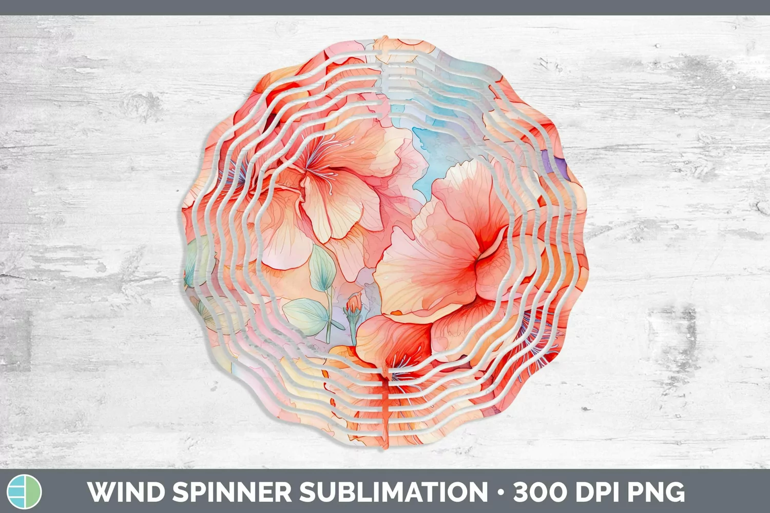 GorgeousWatercolor Flowers Wind Spinner design.