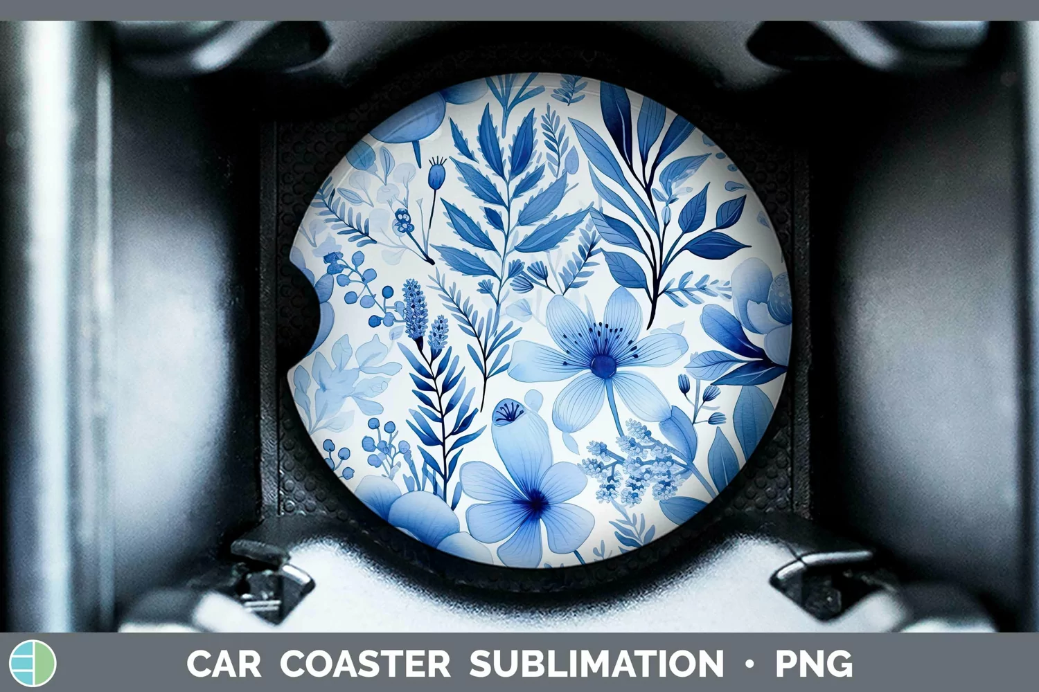 GorgeousWatercolor Flowers Car Coaster design.