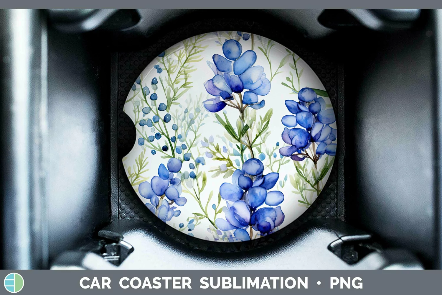 GorgeousWatercolor Flowers Car Coaster design.