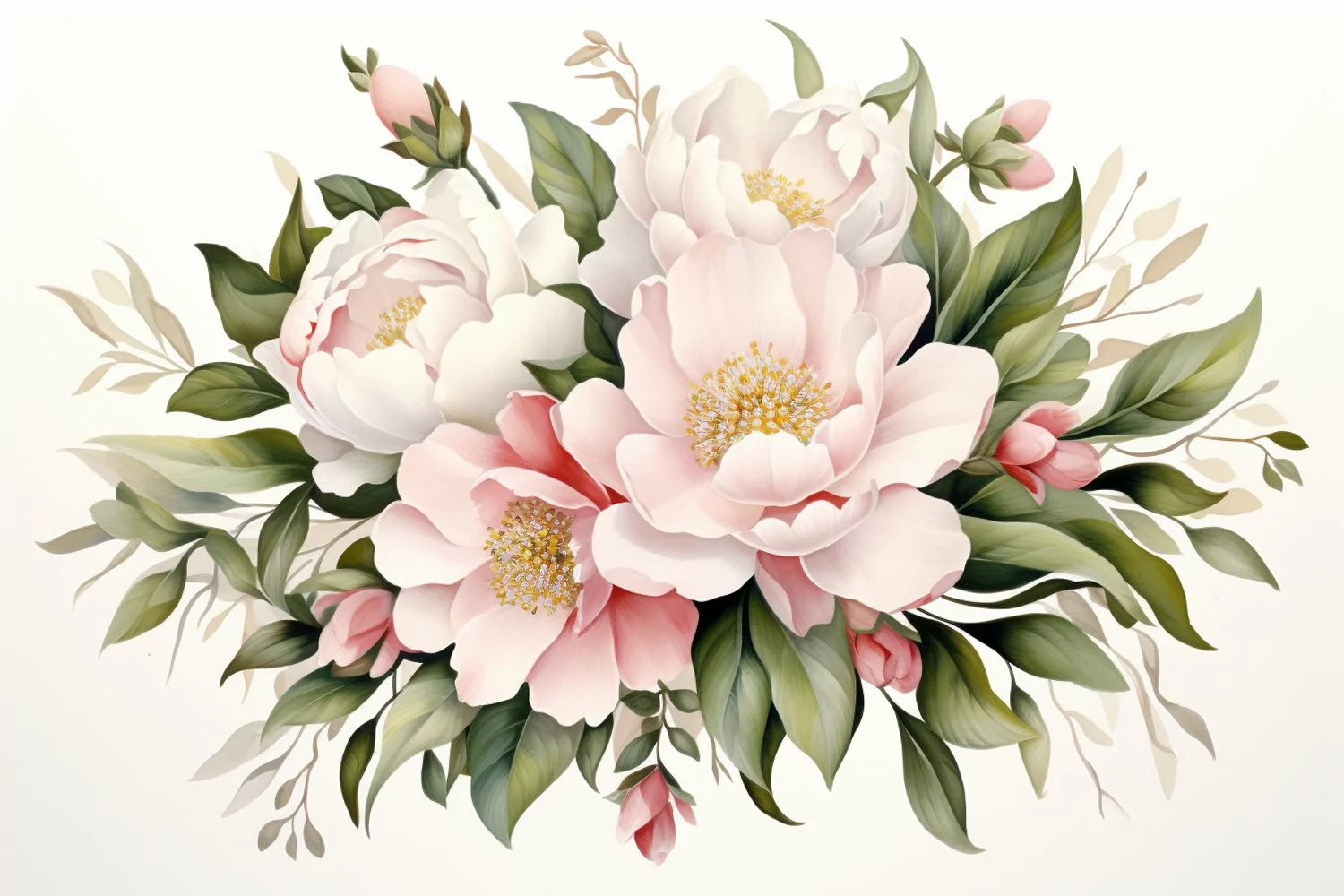 Watercolor Flowers Bouquets, illustration Background product image 1