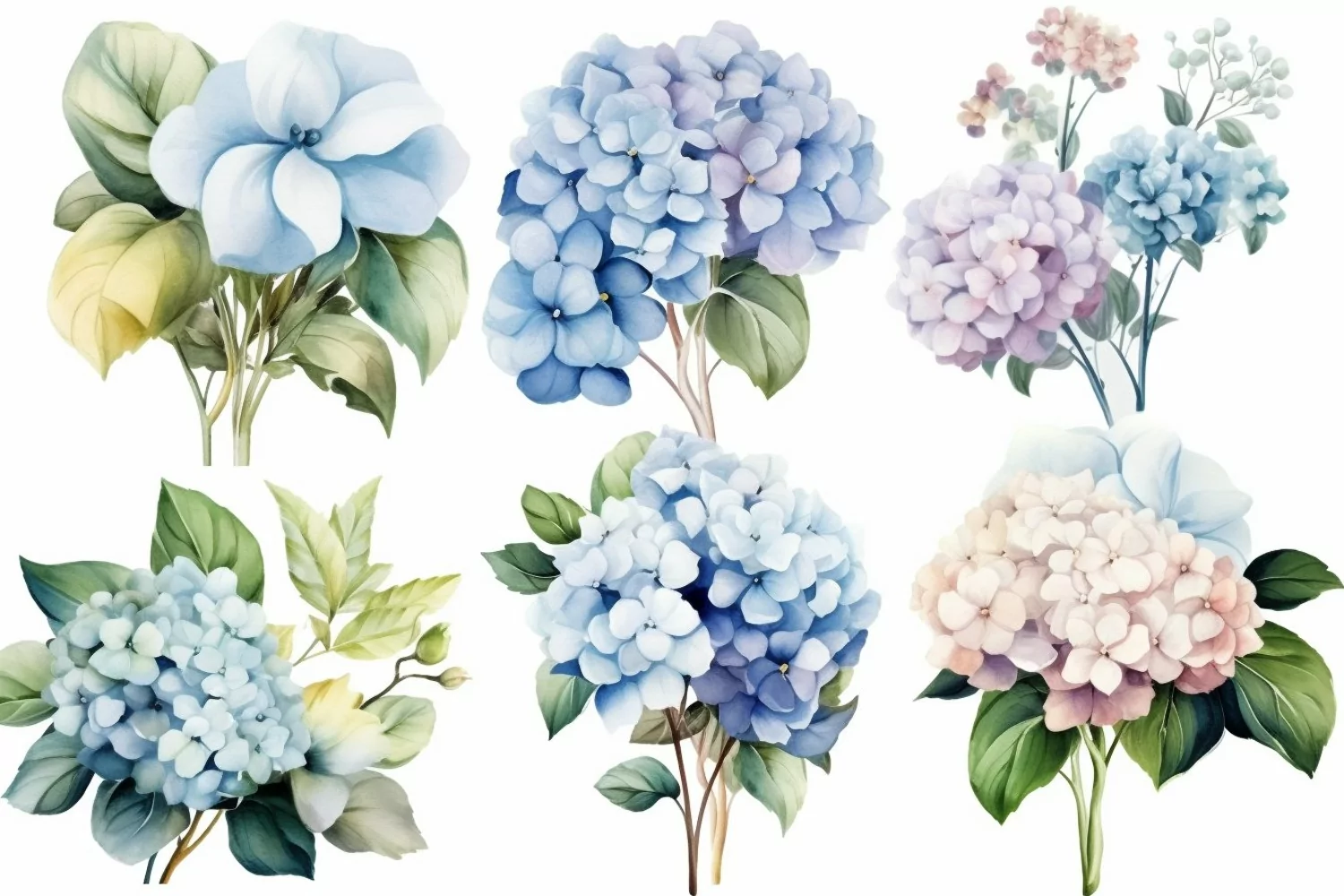 Watercolor Flowers Bouquets, illustration Background product image 1