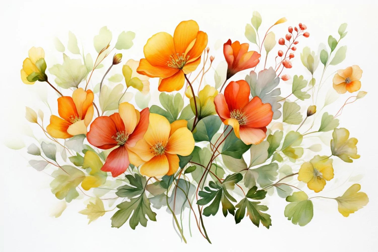 Watercolor Flowers Bouquets, illustration Background product image 1