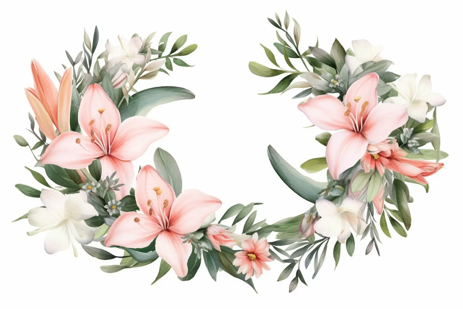 Watercolor Flowers Bouquets, illustration Background product image 1