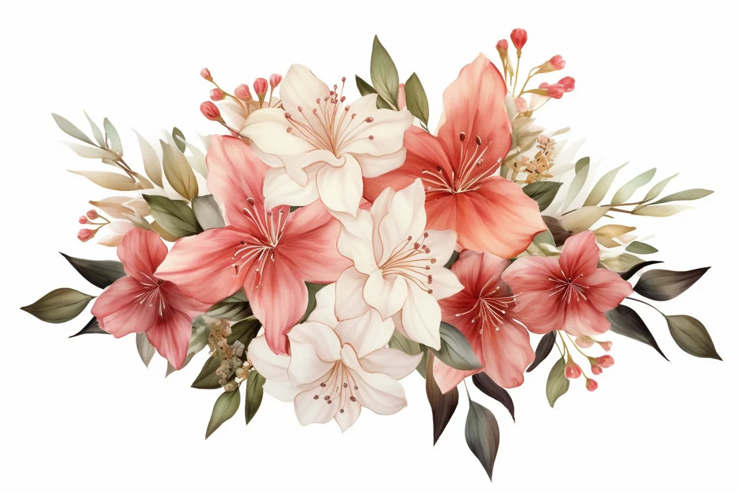 Watercolor Flowers Bouquets, illustration Background product image 1