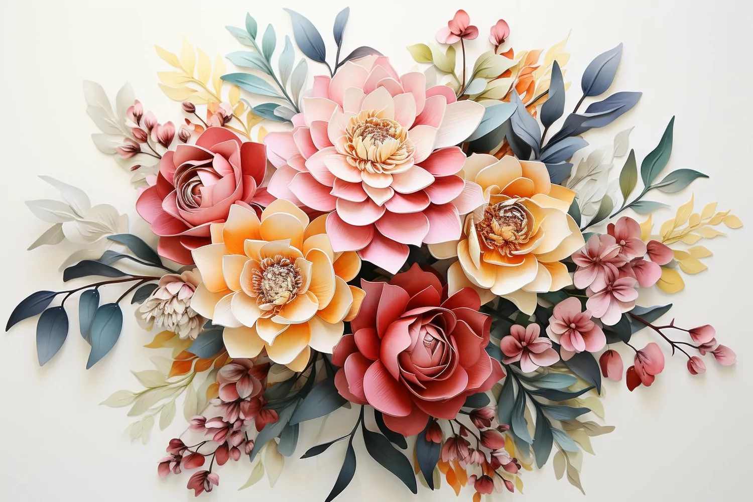 Watercolor Flowers Bouquets, illustration Background product image 1