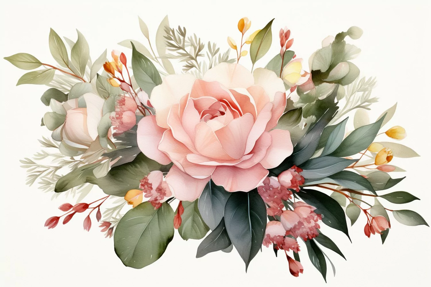 Watercolor Flowers Bouquets, illustration Background product image 1
