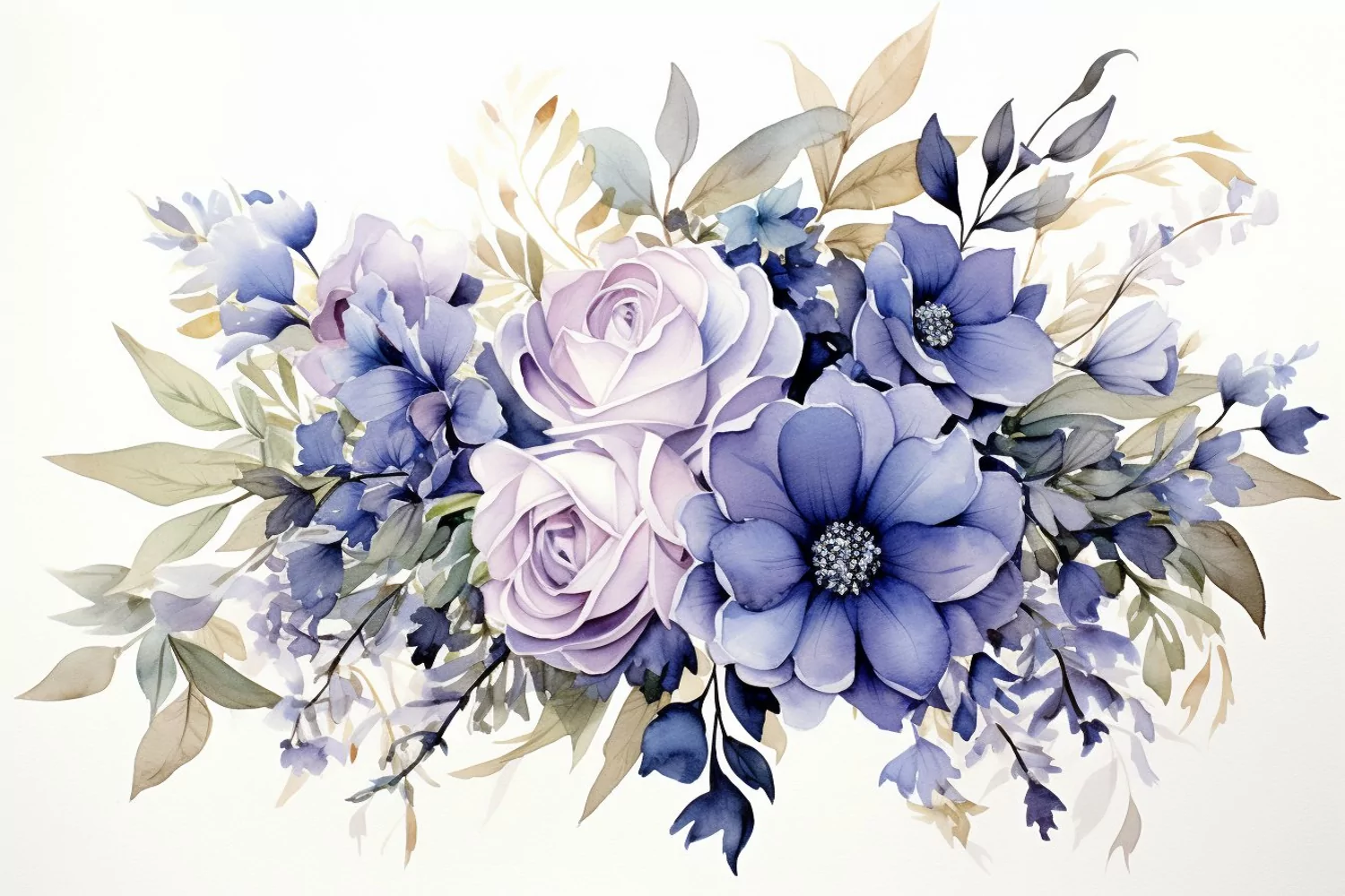 Watercolor Flowers Bouquets, illustration Background product image 1