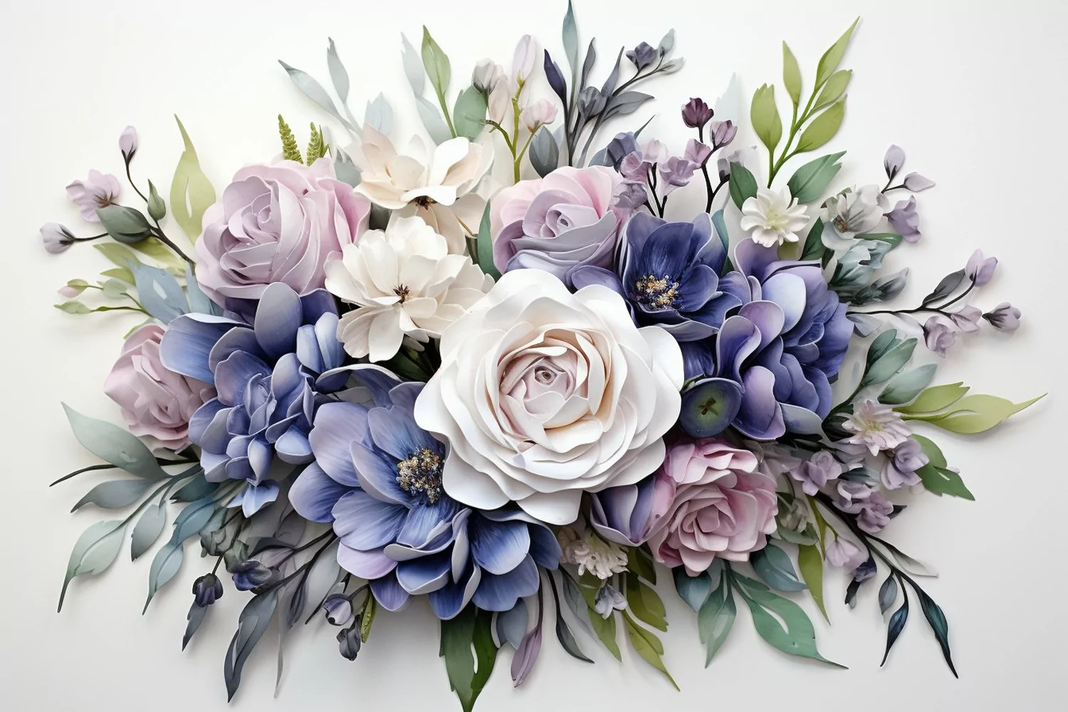 Watercolor Flowers Bouquets, illustration Background product image 1
