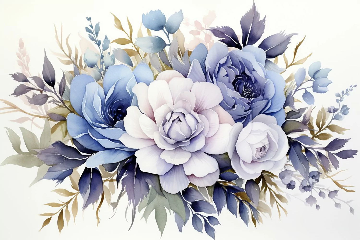 Watercolor Flowers Bouquets, illustration Background product image 1