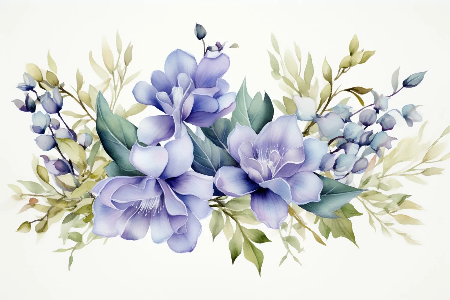 Watercolor Flowers Bouquets, illustration Background product image 1