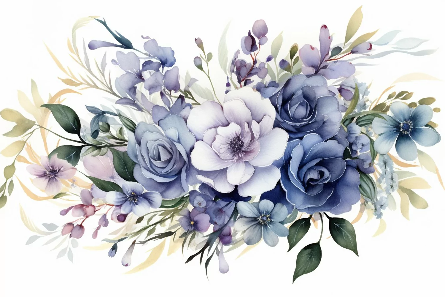 Watercolor Flowers Bouquets, illustration Background product image 1